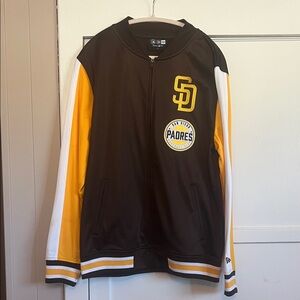 New Era Padres Jacket with Yellow and White Accents